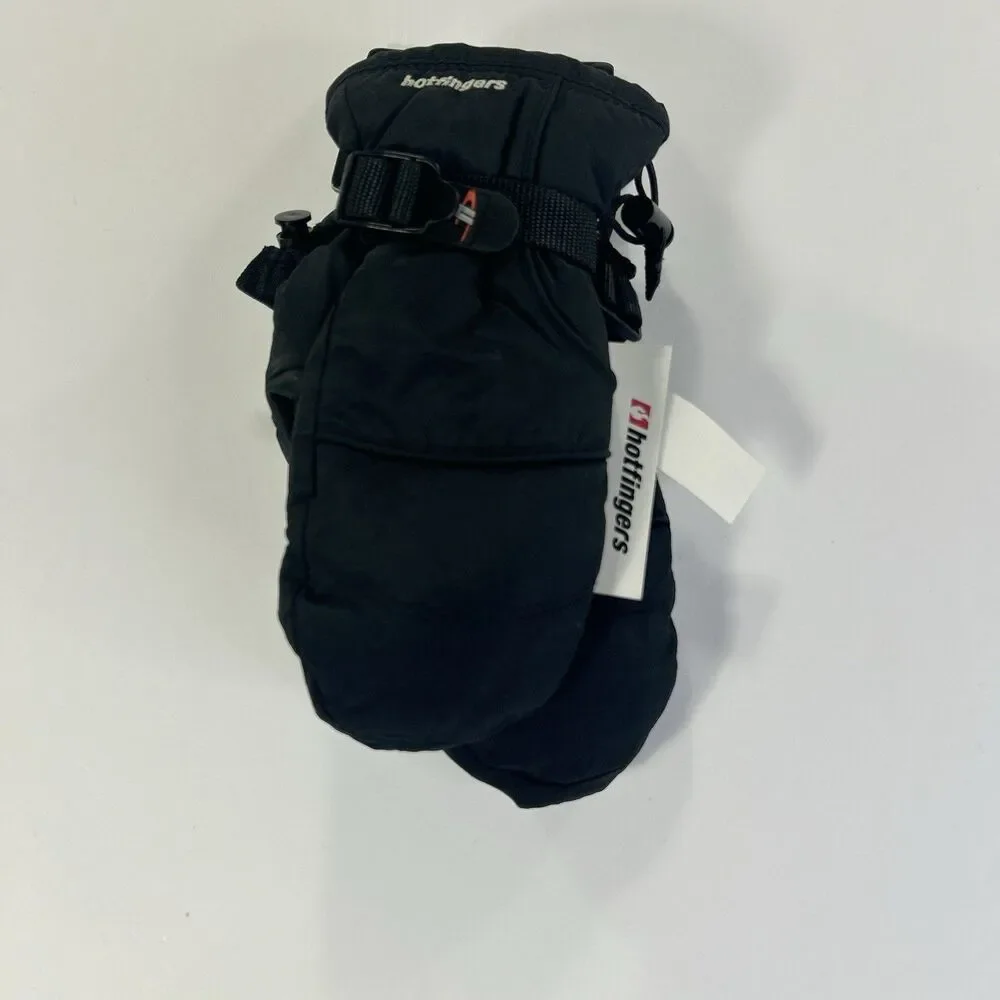 Hot Fingers Alpine Dry II Mittens Youth Lg (9-10) Black Insulated Waterproof NWT